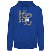 Men's Levelwear  Royal Kansas City Royals Cooperstown Collection Distressed Podium Acumen Pullover Hoodie