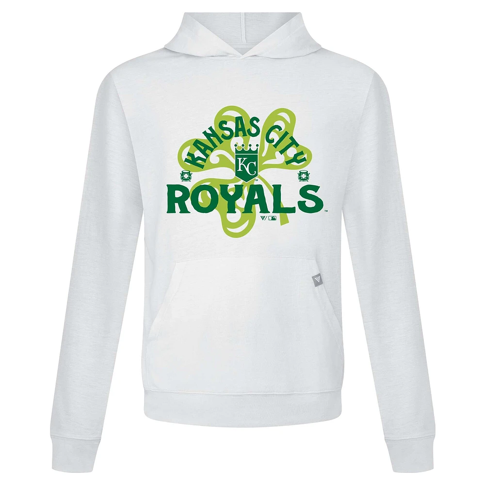 Sweat à capuche blanc pour homme Kansas City Royals St. Patrick's Day Relay Shamrock