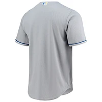 Maillot officiel de l'équipe des Royals Kansas City gris Majestic pour hommes