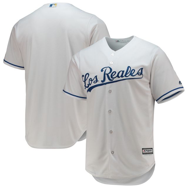 Maillot officiel de l'équipe Majestic blanc des Royals Kansas City pour hommes