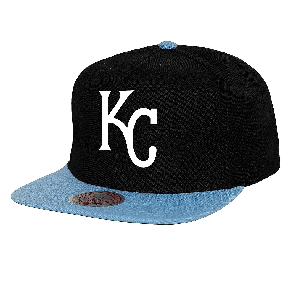 Men's Mitchell & Ness Black Kansas City Royals Cooperstown Collection Basic Flip Snapback Hat