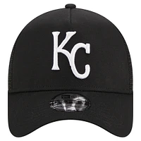 Casquette ajustable 9FORTY Trucker A-Frame des Kansas City Royals New Era pour homme, noire