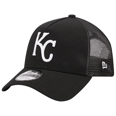 Casquette ajustable 9FORTY Trucker A-Frame des Kansas City Royals New Era pour homme, noire