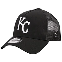 Casquette ajustable 9FORTY Trucker A-Frame des Kansas City Royals New Era pour homme, noire