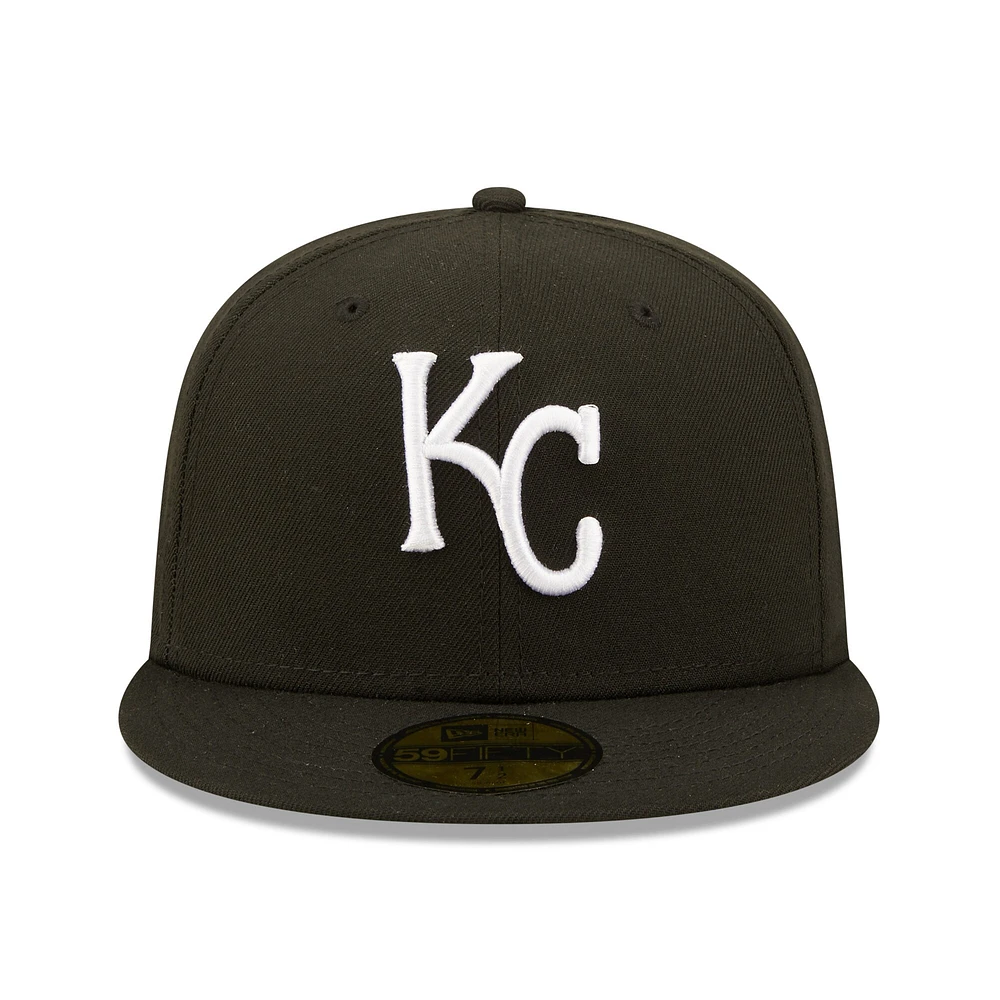 Men's New Era Black Kansas City Royals Team Logo 59FIFTY Fitted Hat