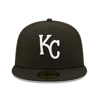 Men's New Era Black Kansas City Royals Team Logo 59FIFTY Fitted Hat