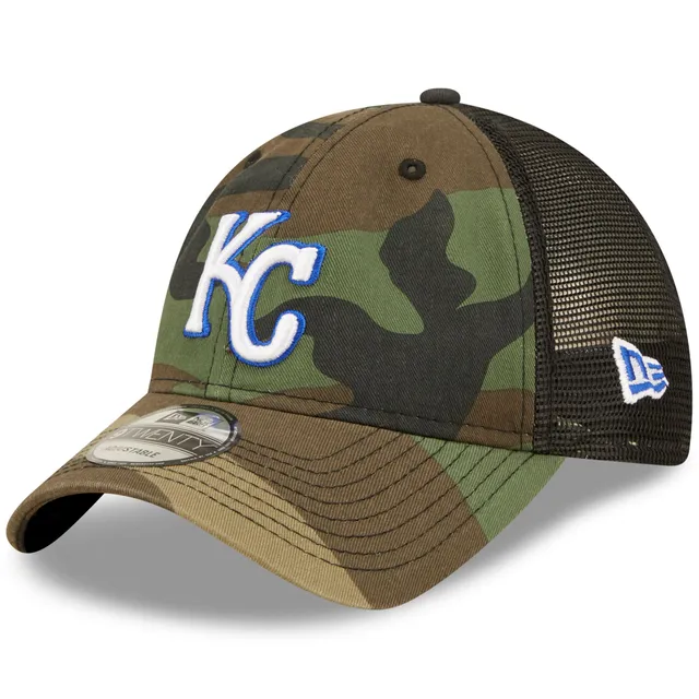 New Era Royal/White Kansas City Royals Logo Patch 9FORTY Trucker Snapback Hat