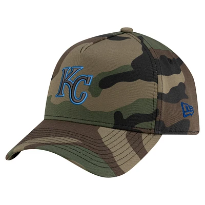 Men's New Era Camo Kansas City Royals Woodland Team Pop 9FORTY A-Frame Adjustable Hat