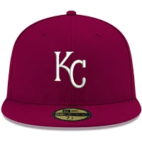 Men's New Era Cardinal Kansas City Royals White Logo 59FIFTY Fitted Hat