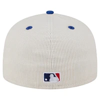 Men's New Era Cream/Royal Kansas City Royals Two-Tone Corduroy 59FIFTY Fitted Hat