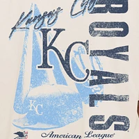Men's New Era Cream Kansas City Royals Cooperstown Collection Oversized Throwback Distressed T-Shirt