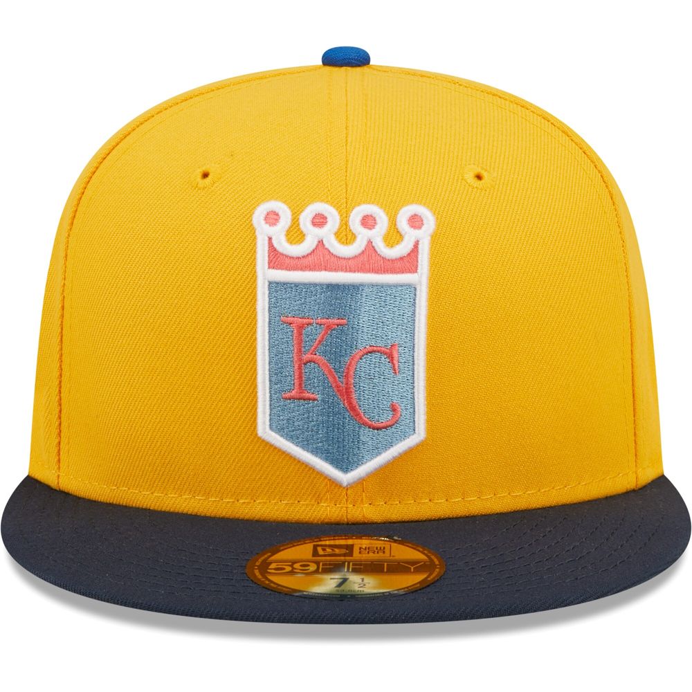 Kansas City Royals New Era 40th Anniversary Patch Undervisor 59FIFTY Fitted  Hat - White