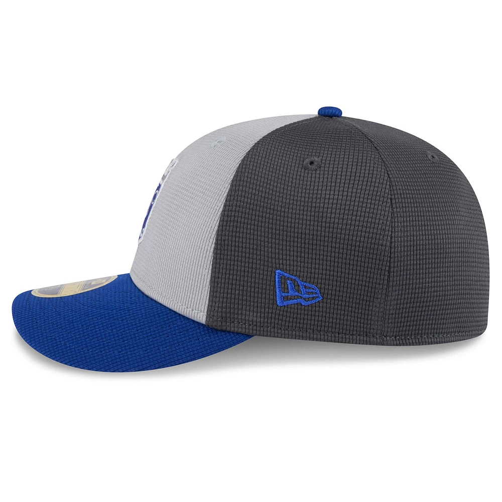 Men's New Era  Gray/Royal Kansas City Royals 2025 Batting Practice Low Profile 59FIFTY Fitted Hat