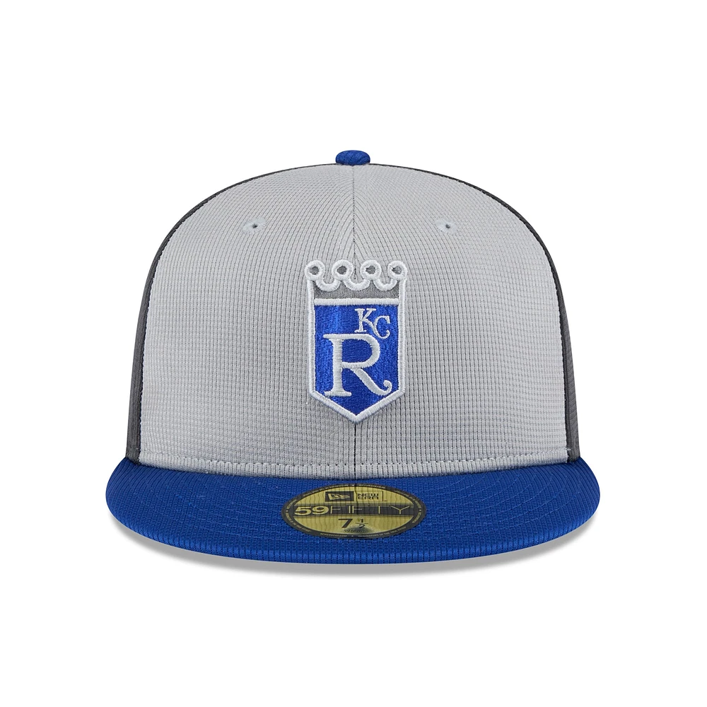 Men's New Era  Gray Kansas City Royals 2025 Batting Practice 59FIFTY Fitted Hat