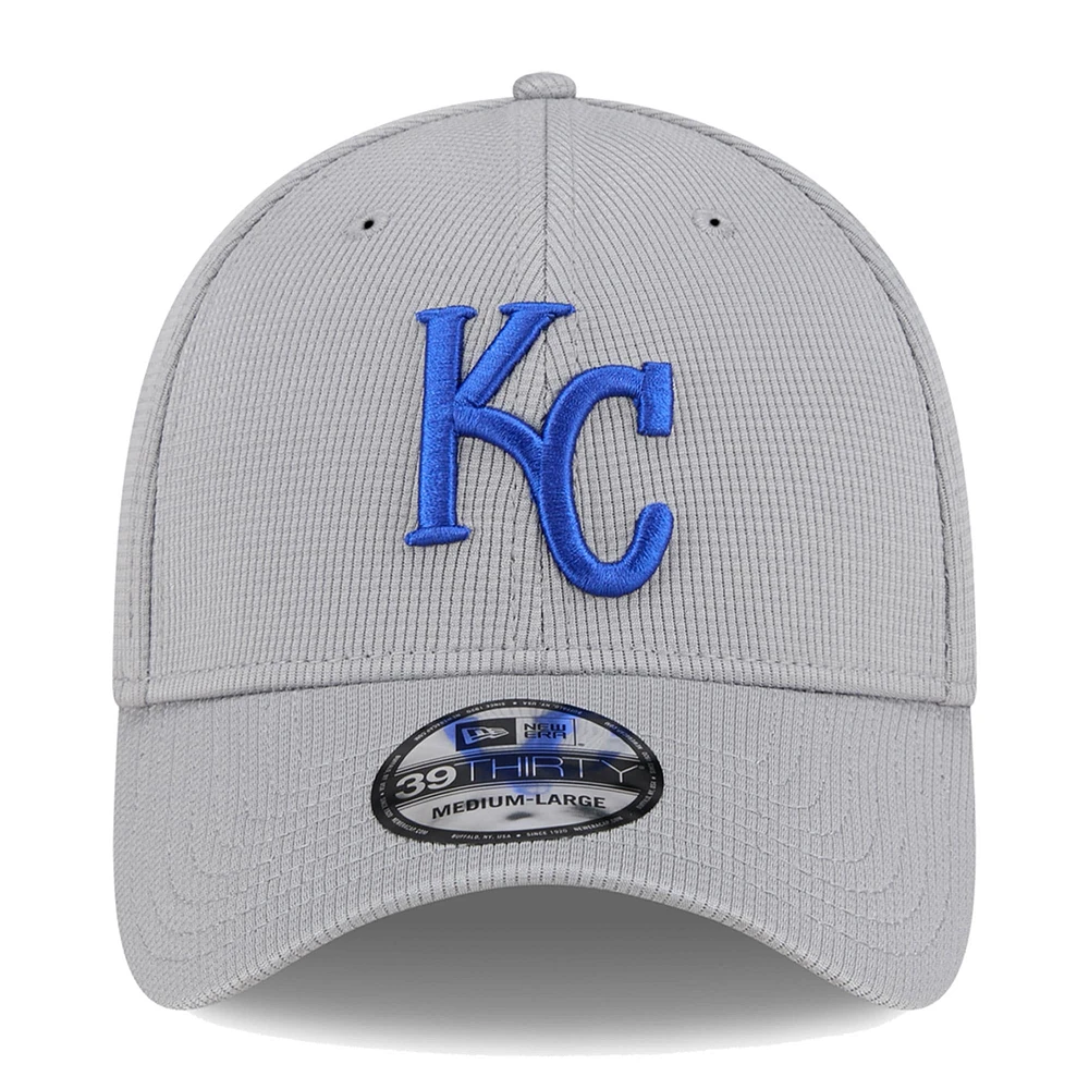 Men's New Era Gray Kansas City Royals Active Pivot 39THIRTY Flex Hat