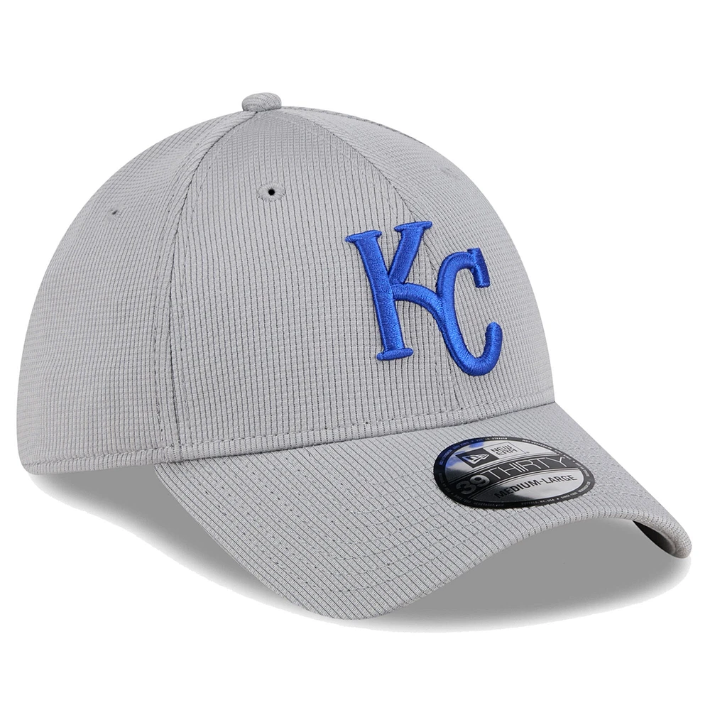 Men's New Era Gray Kansas City Royals Active Pivot 39THIRTY Flex Hat