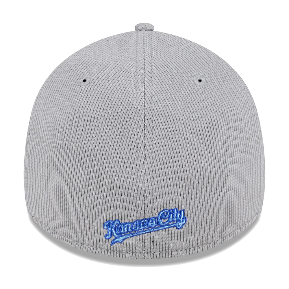 Men's New Era Gray Kansas City Royals Active Pivot 39THIRTY Flex Hat
