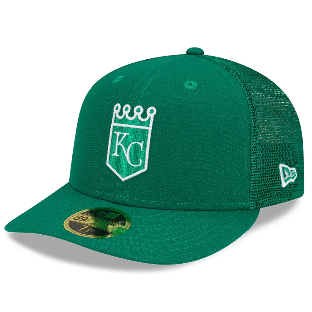 Lids Kansas City Royals New Era Vert Squared Trucker 9FIFTY Hat - Black