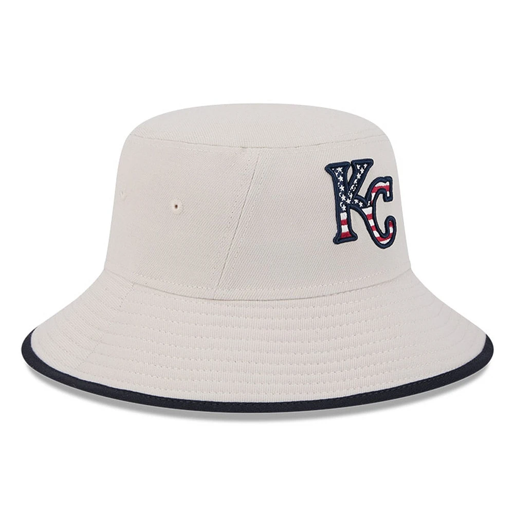 Men's New Era  Khaki Kansas City Royals 2024 Fourth of July Bucket Hat