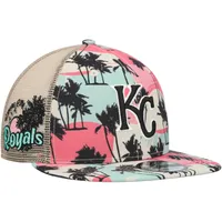 Men's Kansas City Royals New Era Natural Retro Beachin' Trucker 9FIFTY  Snapback Hat