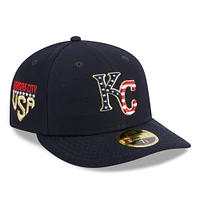 Casquette ajustée 59FIFTY à profil bas des Royals de Kansas City 2023 du 4 juillet New Era pour homme, bleu marine