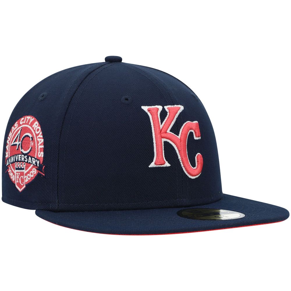 Kansas City Royals New Era 1985 World Series Patch Red Undervisor 59FIFTY  Fitted Hat - White