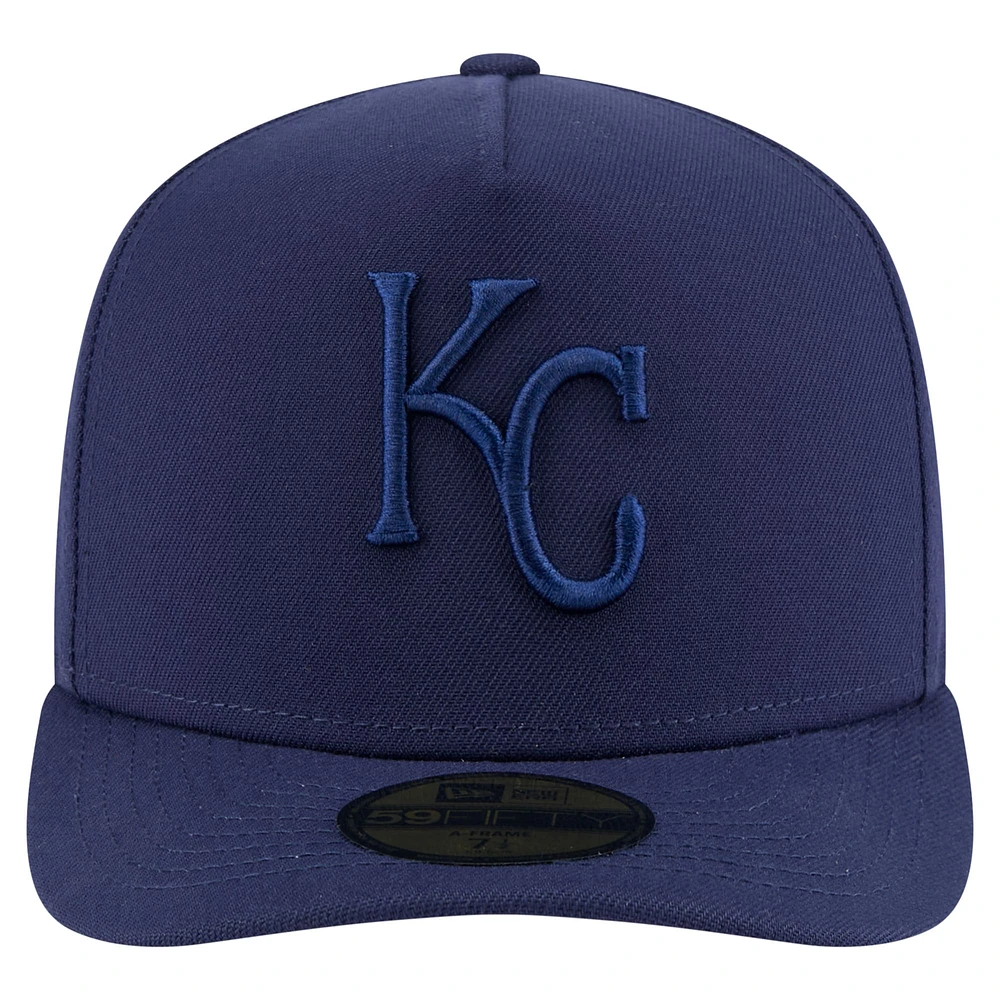 Men's New Era Navy Kansas City Royals Color Pack A-Frame 59FIFTY Fitted Hat