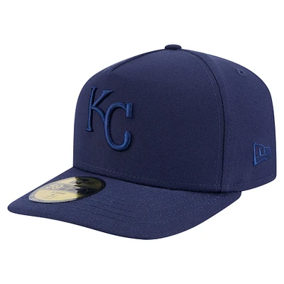 Men's New Era Navy Kansas City Royals Color Pack A-Frame 59FIFTY Fitted Hat