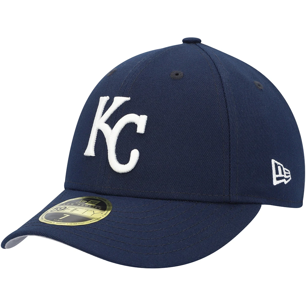 Casquette ajustée 59FIFTY à profil bas des Kansas City Royals Oceanside New Era pour homme, bleu marine