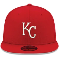 Casquette ajustée 59FIFTY blanche avec logo Kansas City Royals New Era pour homme