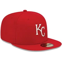 Casquette ajustée 59FIFTY blanche avec logo Kansas City Royals New Era pour homme