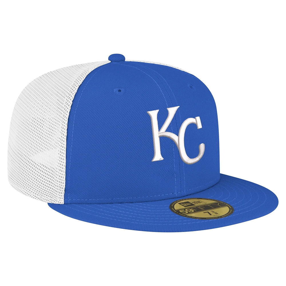 Casquette ajustée 59FIFTY Trucker de couleur équipe des Royals Kansas City New Era pour homme