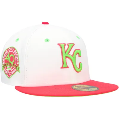 Men's New Era White/Coral Atlanta Braves 150th Anniversary Strawberry Lolli 59FIFTY Fitted Hat