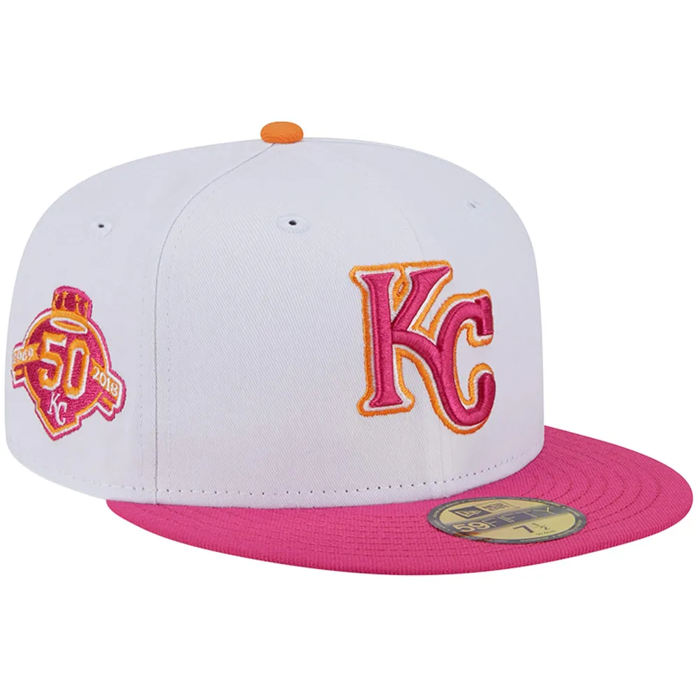 New Era White Pink Kansas City Royals 50th Team Anniversary 59FIFTY Fitted  Hat Gift For Men Women - Family Gift Ideas That Everyone Will Enjoy