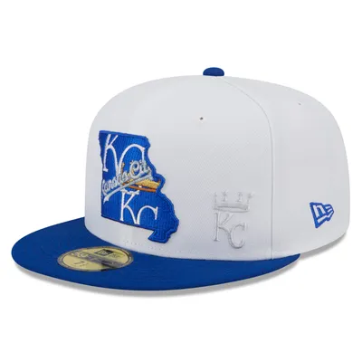 Kansas City Royals New Era State 59FIFTY Fitted Hat - White/Royal