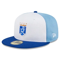 Men's New Era  White Kansas City Royals 2025 Batting Practice 59FIFTY Fitted Hat