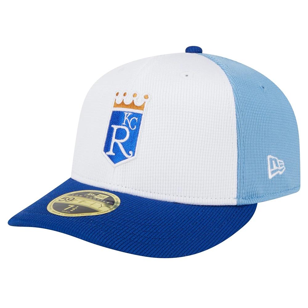 Men's New Era  White Kansas City Royals 2025 Batting Practice Low Profile 59FIFTY Fitted Hat