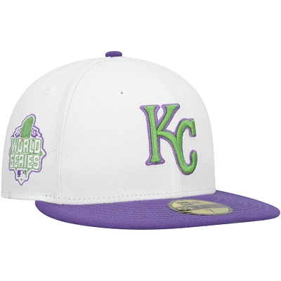 Casquette ajustée 59FIFTY pour homme avec écusson latéral des Royals de Kansas City New Era, blanc