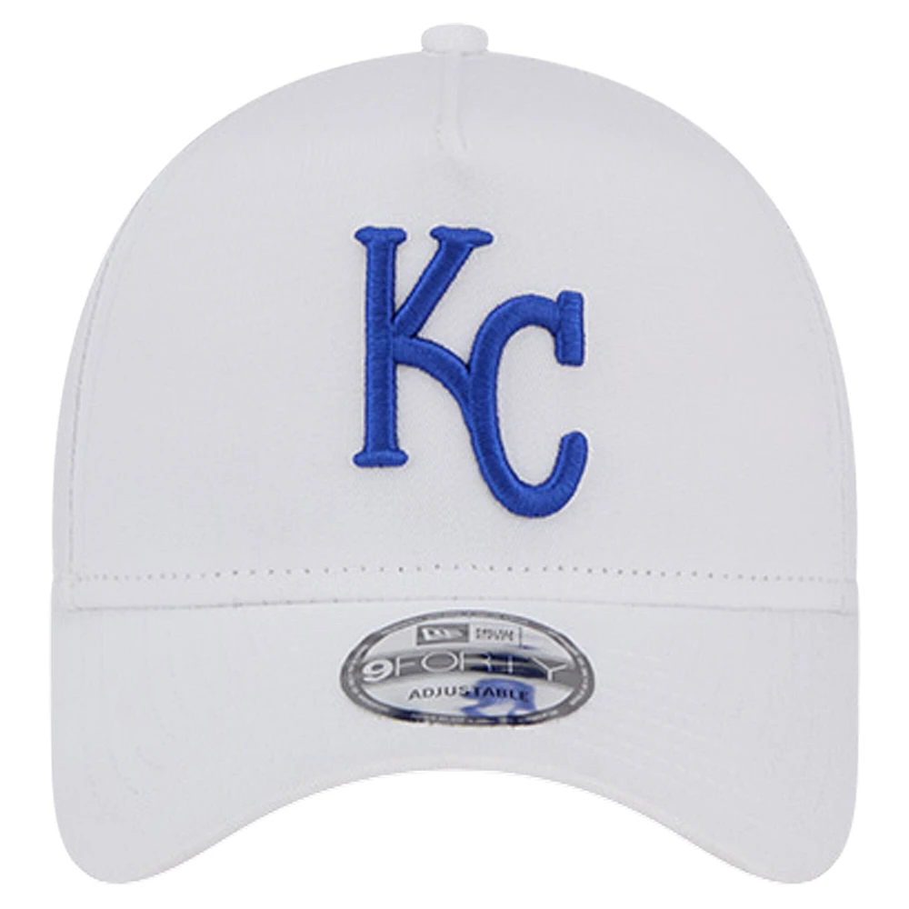 Men's New Era White Kansas City Royals TC A-Frame 9FORTY Adjustable Hat