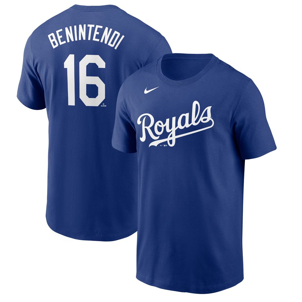 Nike Men's Nike Andrew Benintendi Royal Kansas City Royals Name & Number T- Shirt