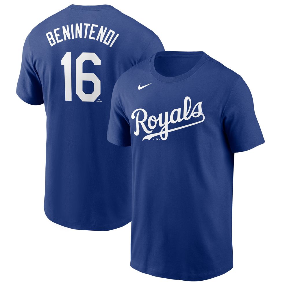 Men's Nike Andrew Benintendi Royal Kansas City Royals Name & Number T-Shirt