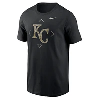 T-shirt à logo camouflage des Royals de Kansas City Nike pour homme, noir