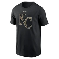 Men's Nike Black Kansas City Royals Team Camo Logo T-Shirt