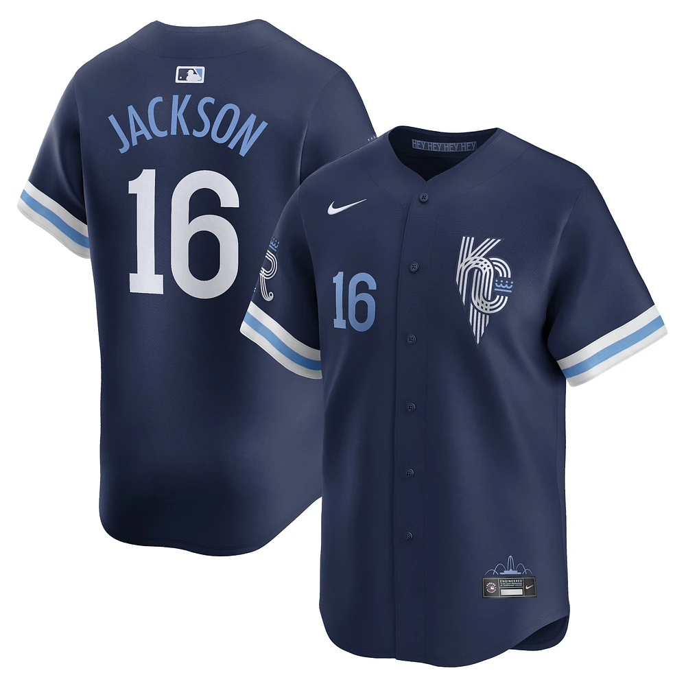 Maillot Nike Bo Jackson pour homme, bleu marine, Kansas City Royals, Connect, joueur retraité