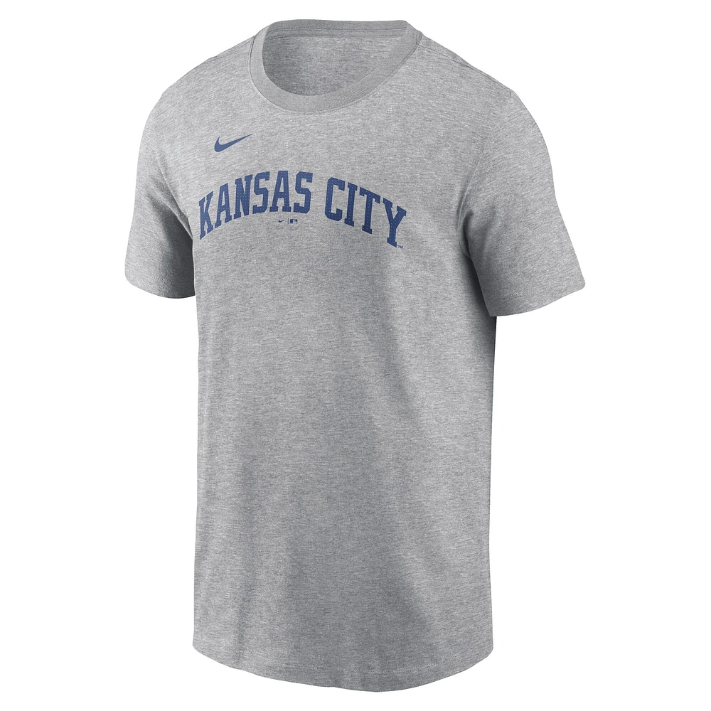 Men's Nike Bobby Witt Jr. Gray Kansas City Royals Fuse Name & Number T-Shirt