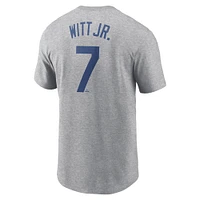 Men's Nike Bobby Witt Jr. Gray Kansas City Royals Fuse Name & Number T-Shirt