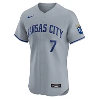 Men's Nike Bobby Witt Jr. Gray Kansas City Royals Road Elite Player Jersey