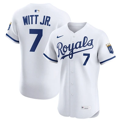 Maillot Nike Bobby Witt Jr. blanc pour homme, domicile élite des Royals de Kansas City