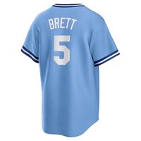 Men's Nike George Brett Light Blue Kansas City Royals Road Cooperstown Collection Player Jersey