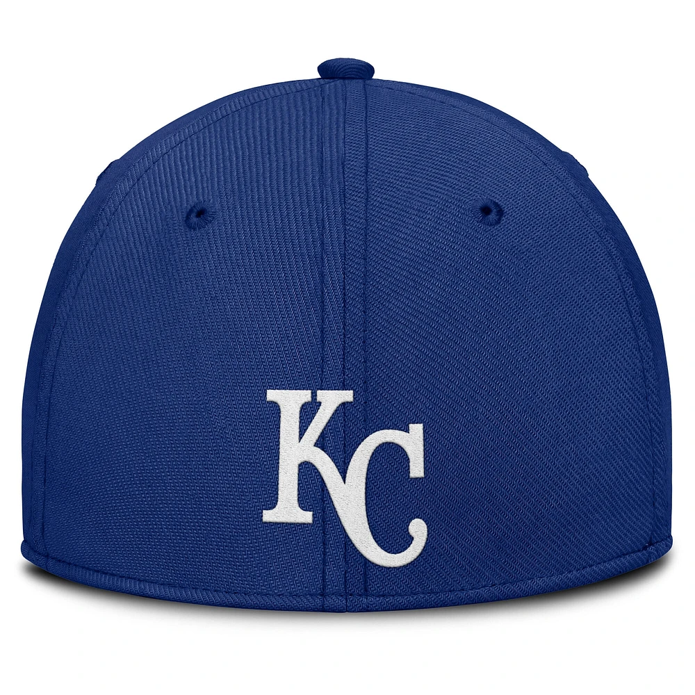 Men's Nike Gray/Royal Kansas City Royals Rise Swoosh Performance Flex Hat